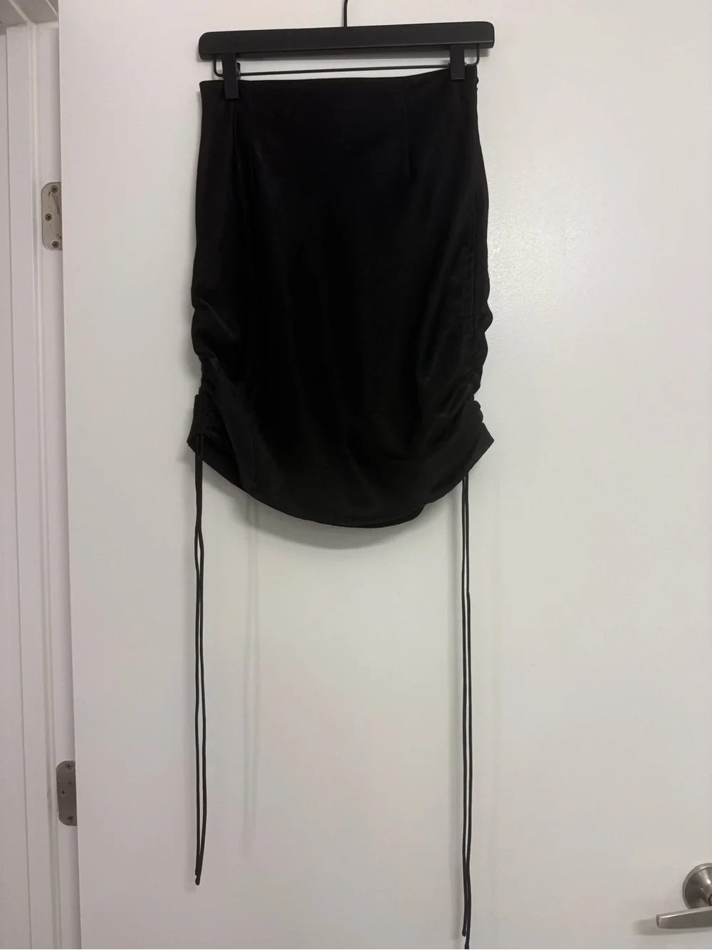 Tiger Mist Black Drawstring Ruched Skirt
